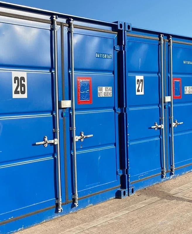 blue containers